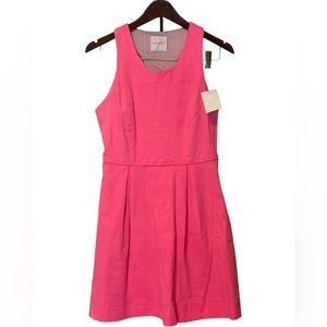 NWOT Neon Pink Denim Cotton Fit & Flare Tank Mini Dress Size Large